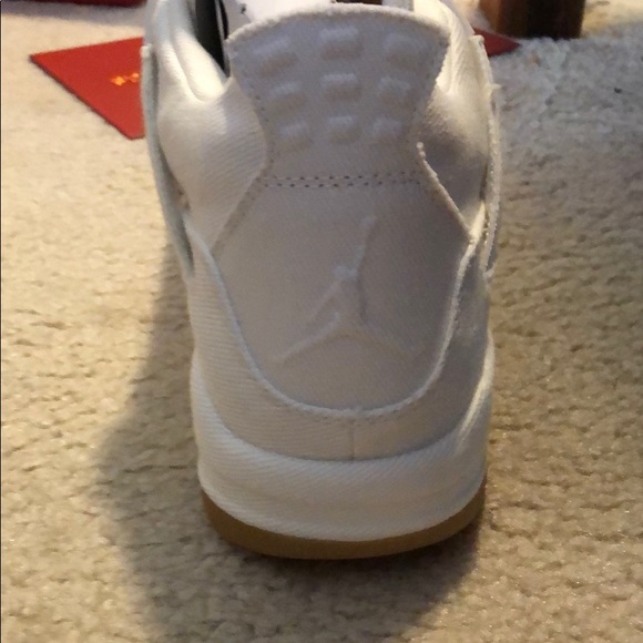Authentic Levi’s Air Jordan Retro 4 white Levi - Picture 5 of 8